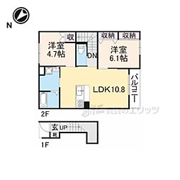 ベルグラース福満 2LDKの間取図画像
