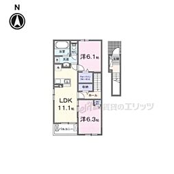 モデルヌアンジュ 2LDKの間取図画像
