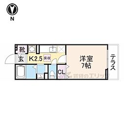 クレイドル.ケイ. 1Kの間取図画像