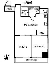 成子坂ハイツの間取図画像
