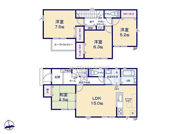 4LDK ※図面と現況に相違ある場合には現況優先とします。 