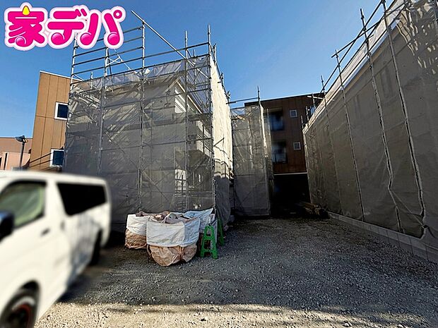 上棟しました。ご見学希望のお客様につきましては同型同仕様の物件にご案内いたします