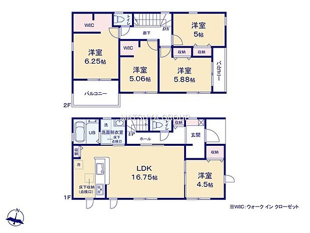 5LDK※図面と現況に相違ある場合には現況優先とします。 