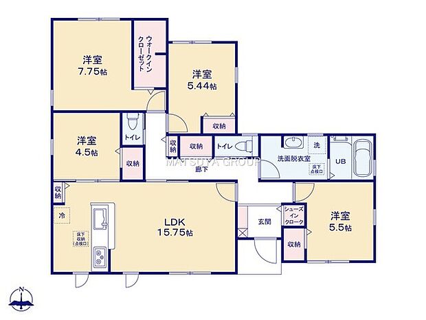 4LDK※図面と現況に相違ある場合には現況優先とします。