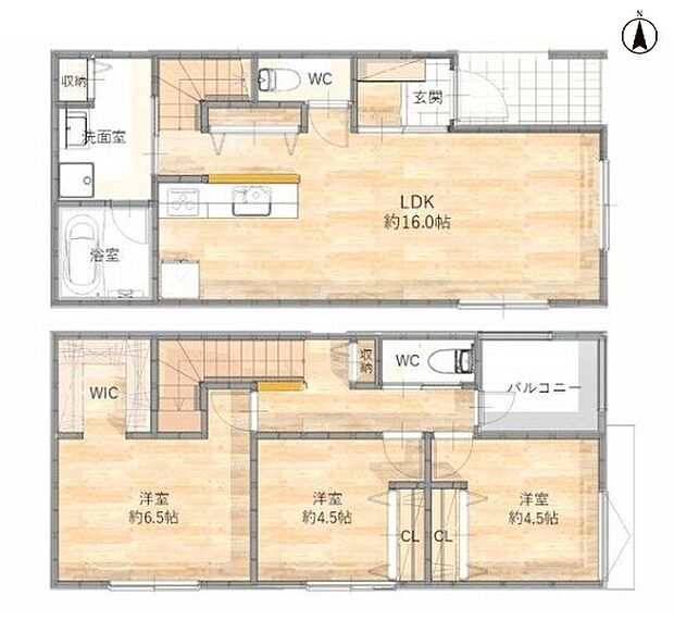 3LDK ※図面と現況に相違ある場合には現況優先とします。 