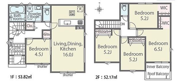 5LDK※図面と現況に相違ある場合には現況優先とします。 