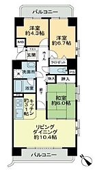 ライオンズマンション豊川開運通 3LDKの間取図画像