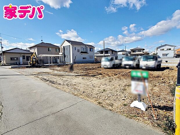 【2号棟】建築予定地です！ ・長期優良住宅 ・5LDK ・LDK15.75帖、隣接洋室4.5帖 ・全居室収納完備 ・パントリー ・並列駐車場3台可
