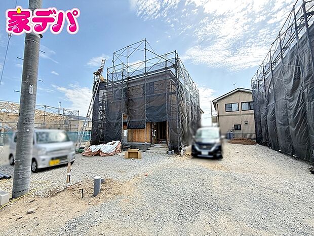 上棟しました。ご見学希望のお客様につきましては同型同仕様の物件にご案内いたします