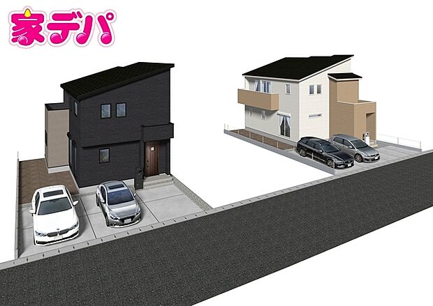 【完成予想外観】 完成予想外観は、計画段階の図面を基に描き起こしたもので、形状・色等は実際とは異なる場合があります。詳細はお問い合わせください。(左側)