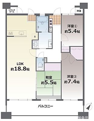 間取り コアマンションネクステージ長嶺南 2階/-