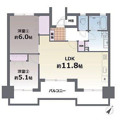 間取り ロワールマンション大江 5階/-
