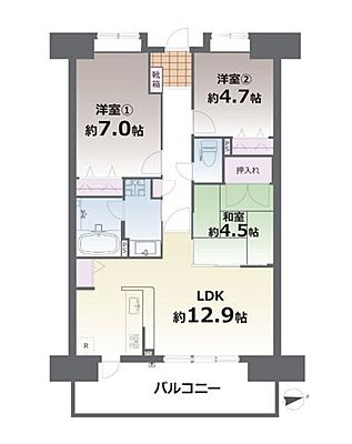 間取り エイルマンション熊本駅東マークウエスト 4階/-