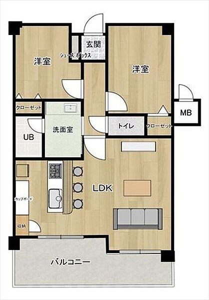 5階・506号室・2ＬＤＫ