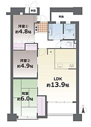 スカイハイツ新町 3LDKの間取図画像