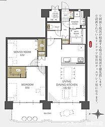 レーベンハイムロワ南熊本駅前 1SLDKの間取図画像