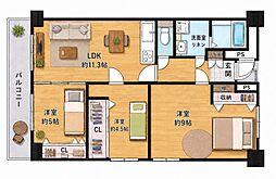 ファミール南常盤平 3LDKの間取図画像