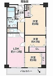 ファミール南常盤平 3LDKの間取図画像