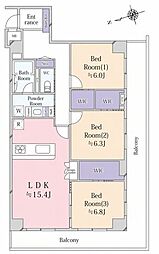ライフプラザ六実 3LDKの間取図画像