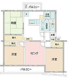 柏グリーンハイツH棟 3LDKの間取図画像