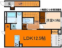 セレーネ 2階1LDKの間取り