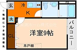 フラッティ堀川下立売 4階1Kの間取り