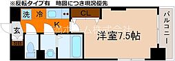 Luxe京都西大路 6階1Kの間取り
