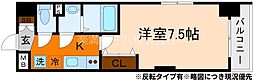 Luxe京都西大路 5階1Kの間取り