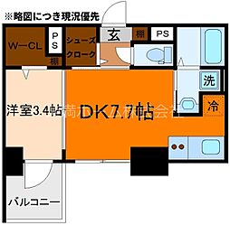 プリオーレ京都駅前 5階1DKの間取り