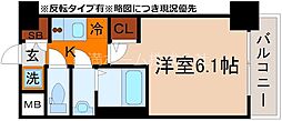 エステムコート京都西院 1Kの間取図画像