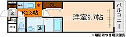 オーサム ヴィレッジ 京都桂 1Kの間取図画像