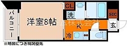 ジョイシティ二条城前 1Kの間取図画像