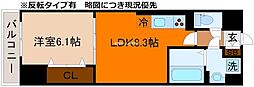 i・レジデンス上鳥羽 1LDKの間取図画像