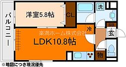 カシェ・ネロ吉祥 1LDKの間取図画像