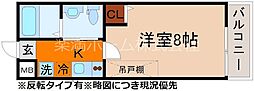 ブライトハイムC棟 2階1Kの間取り