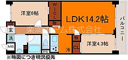 Raffine 京都上鳥羽 1階2LDKの間取り
