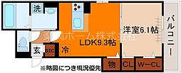 Rejoice紫竹 3階1LDKの間取り