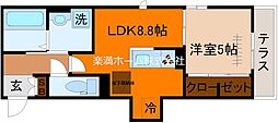 LuSole嵐山 1階1LDKの間取り