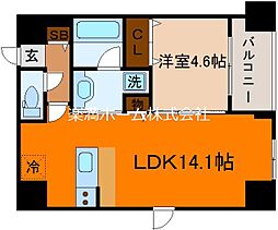 増田屋ビル 5階1LDKの間取り
