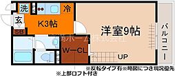 メルベーユ祥 2階1Kの間取り