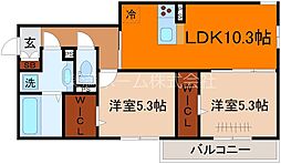 ラ・セゾン嵐山 3階2LDKの間取り