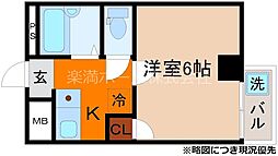 エリーフラッツ西京極 5階1Kの間取り