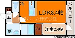 MJC京都西大路I 5階1LDKの間取り