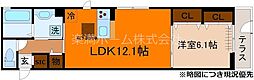 ジュメイラKYOTO2 1階1LDKの間取り