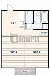 エーデルハイム1 2Kの間取図画像