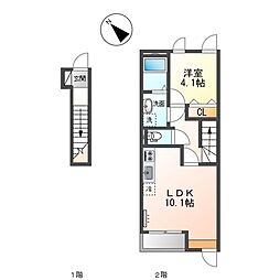 ラルーチェM 1LDKの間取図画像