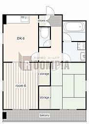 エムヒルズ30 2DKの間取図画像