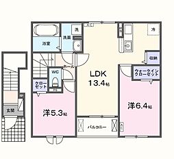 ラ マージュ西岐阜 2LDKの間取図画像
