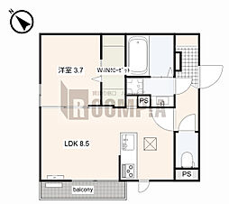 仮)D-ROOM折立 1LDKの間取図画像