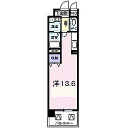 プリムローズ ワンルームの間取図画像